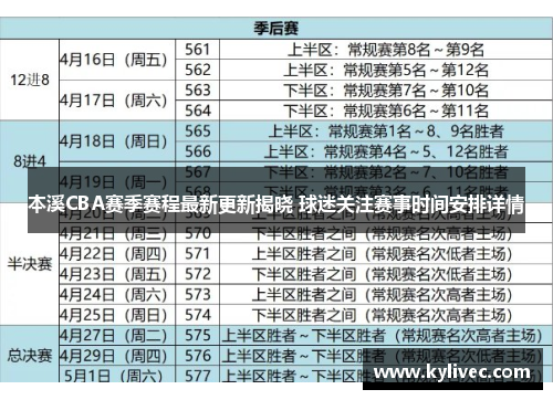 本溪CBA赛季赛程最新更新揭晓 球迷关注赛事时间安排详情