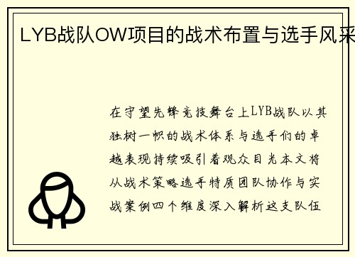 LYB战队OW项目的战术布置与选手风采